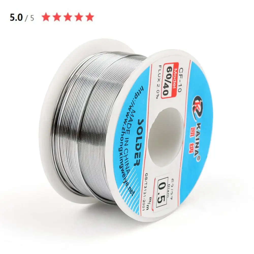 0.8mm 60/%//40/% Sn//Pb Tin Lead Rosin Core Solder Wire Electrical Soldering 100g A