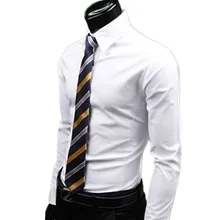 Весна и осень новые модные мужские повседневные бутик с длинным рукавом деловые однотонные тонкие рубашки