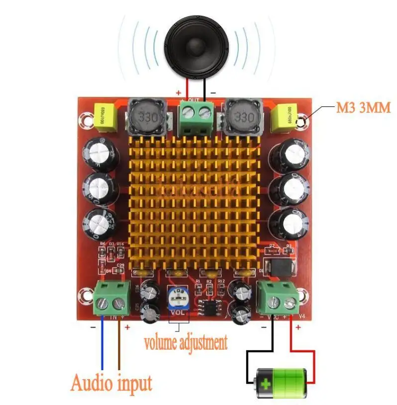 

DC 12V 24V 150W TPA3116DA Mono Channel digital Power audio amplifier board