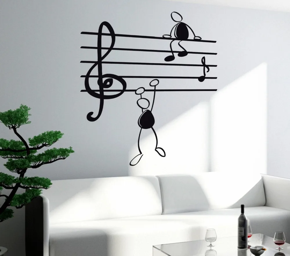 

Wall Sticker Music Notes Cartoon Climbing Notes Decal Abstract Funny Adesivo for Living Room Kids Bedroom Decoration NY-260