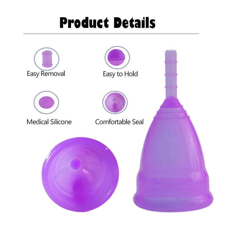 2pcs Menstrual Cup Medical Grade Silicone Hygiene Menstrual Cups Lady Period Cup Collector Menstrual Women Vaginal Cups+Gift box
