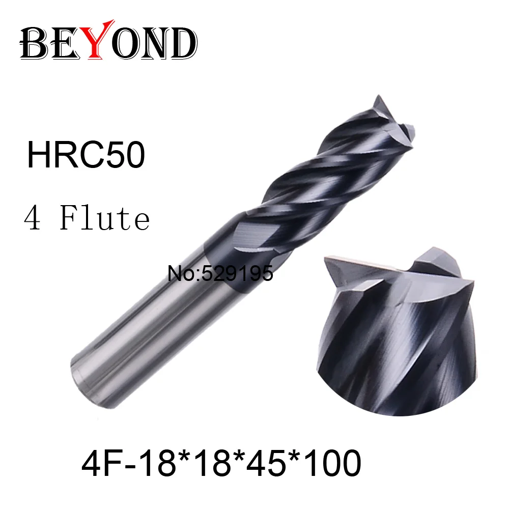 

4f-18*18*45*100,hrc50,material Carbide Square Flatted End Mill four 4 flute 18mm coating nano use for High-speed milling machine