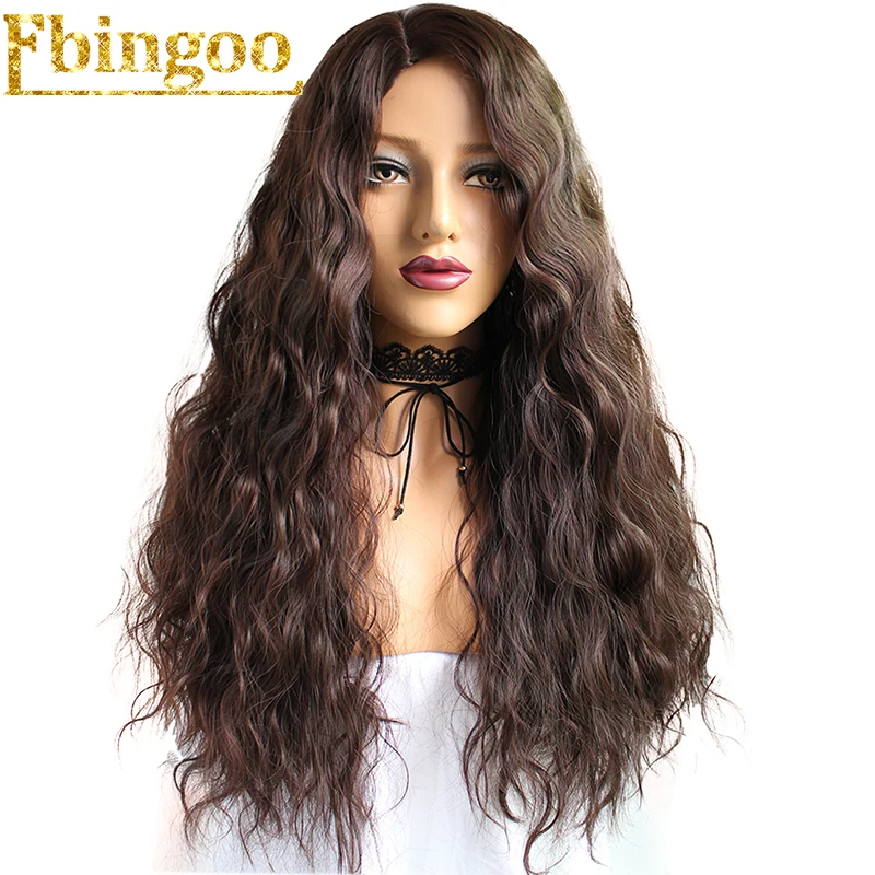 

Ebingoo Moana Synthetic Cosplay Wig High Temperature Fiber Water Wave Cabelo Long Dark Brown Machine Wigs For Halloween Costume