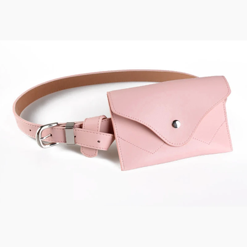 AIREEBAY бренд Женская поясная сумка модный дизайн PU кожаные поясные сумки для дам маленькие поясные сумки женские поясные сумки - Цвет: Розовый