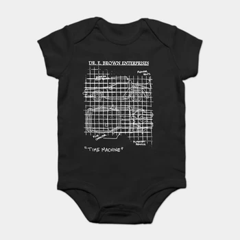 

Baby Onesie Baby Bodysuits kid t shirt Funny novelty Back to The Future Schematic Dr. Brown Enterprises