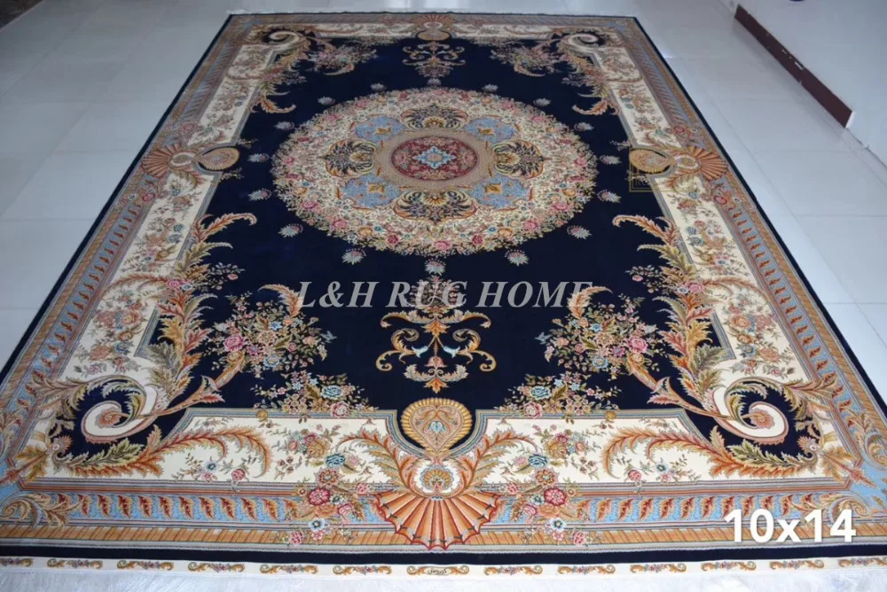 10'X14' 230 линия ручной работы Шелковый Восточный персидский ковер ручной работы шелковый ковер для украшения дома