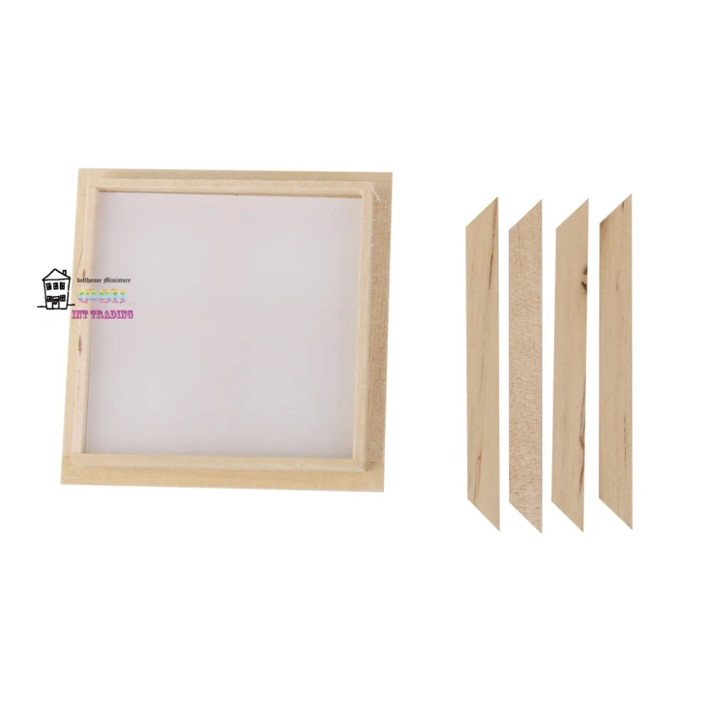 1//12 Dollhouse Mini Wooden DIY 28 Lattices Double Door Furniture Accessories L$