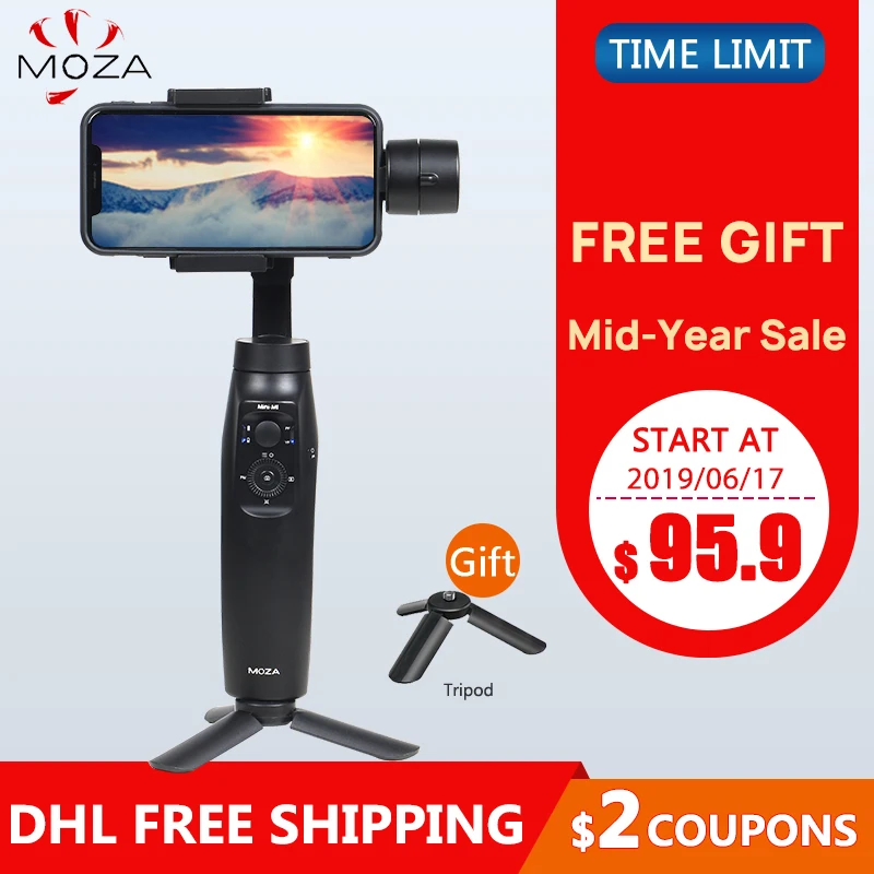 

Moza Mini-MI Smartphone Handheld 3 Axis Gimbal Stabilizer action camera selfie phone steadicam Support Weight 300G PK Smooth 4 Q