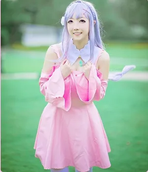 

Emilia Cosplay Pink Dress Anime Re:Zero kara Hajimeru Isekai Seikatsu Costume