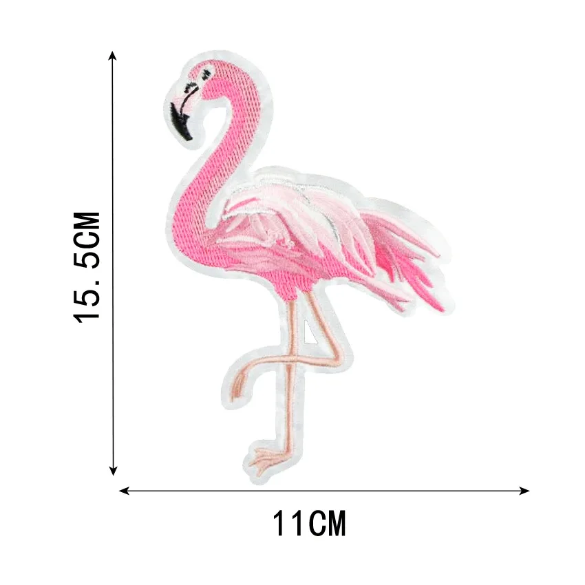 Дополнительная вышивка кружева небольшой свежий Фламинго Вышивка Ткань приклеенная со звездой прилива бренд вышивка DIY ткань - Цвет: 2