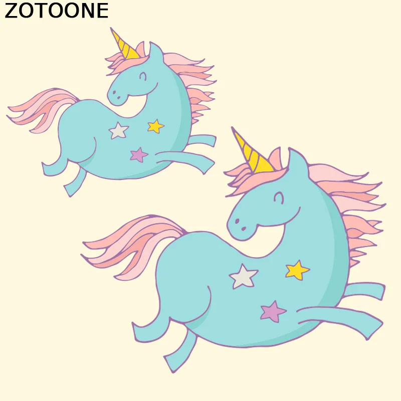 

ZOTOONE Cute Unicorn Patches for Lovely Baby Kids Iron on Transfer DIY Decoration Applique Parches for Parent-child Clothes C