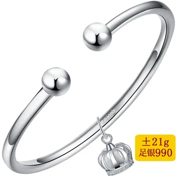 

2020 Sale Top Fashion Women Classic Bangle Hanging Crown Bracelet Fine Bright Stick Contracted 990 Personality Garlic Bracelets