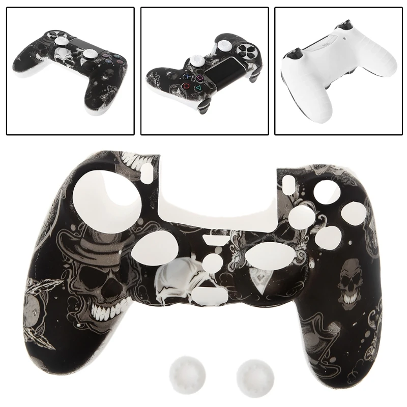 

Gamepad Controller Silicone Sleeve Guard Protective Cover + 2 Grip Caps For PS4