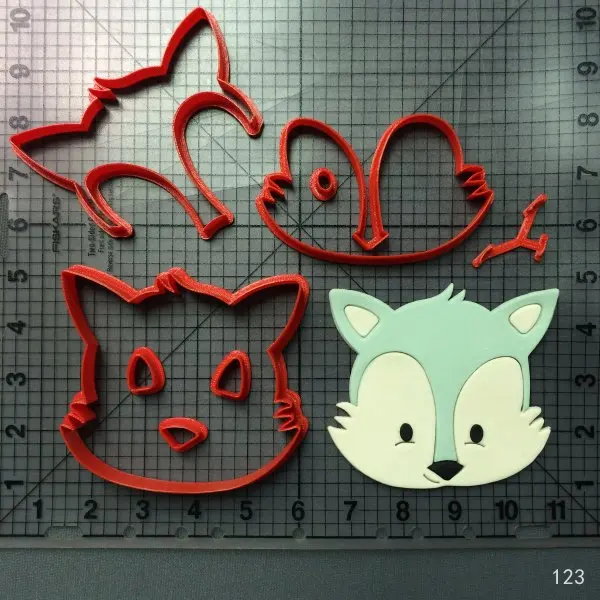 Набор инструментов для украшения торта с изображением лисы, 3D печатные инструменты, форма для шоколада для украшения торта - Цвет: fox 5 inch 13.9cm