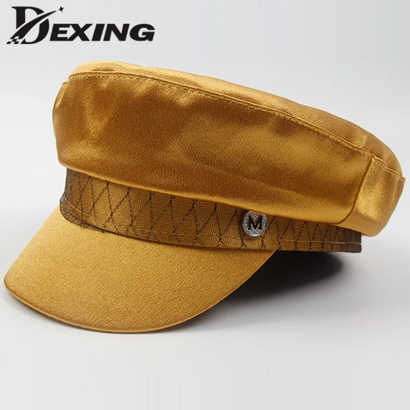 

Spring Summer Fashion Women Hat Flat Top Pink Silk Version Wild Tide Newsboy Caps Painter British Cap Ladies Baker Boy Hat