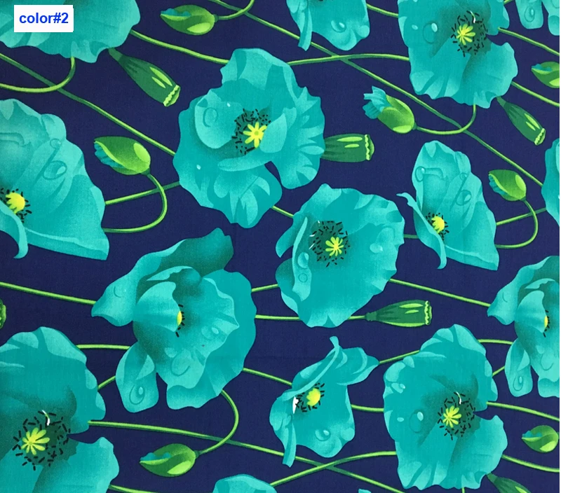 100 см * 147 Блестящий цветочный принт хлопок поплин ткани|cotton poplin fabric|poplin fabriccotton |