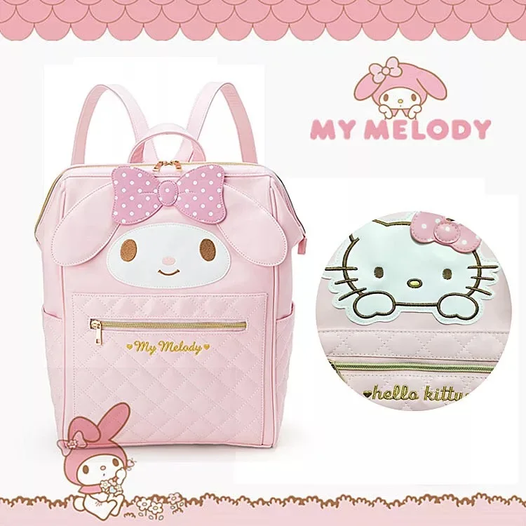

38x27x16cm Kawaii Melody cartoon PU Backpack Teenage Girls Fashion School Backpacks Travel bag Unisex Mochila