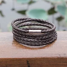 Браслет-манжета браслет из искусственной кожи мужской цветной многослойный переплетенный