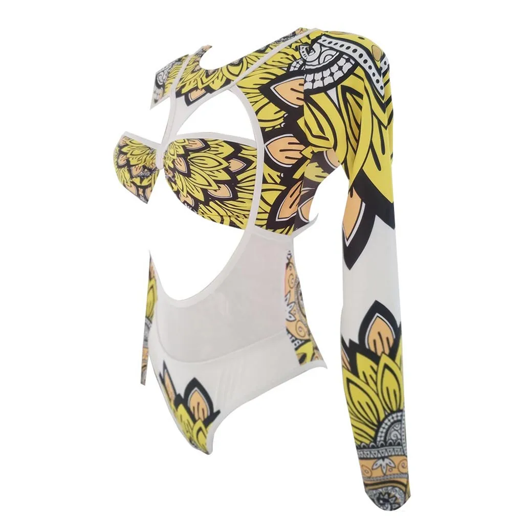 Swimwear Women One Piece Print Sexy Sport Thong Swimsuit Plus Size Female Bathing Suit Beach Monokini Swim Wear 18Dec13