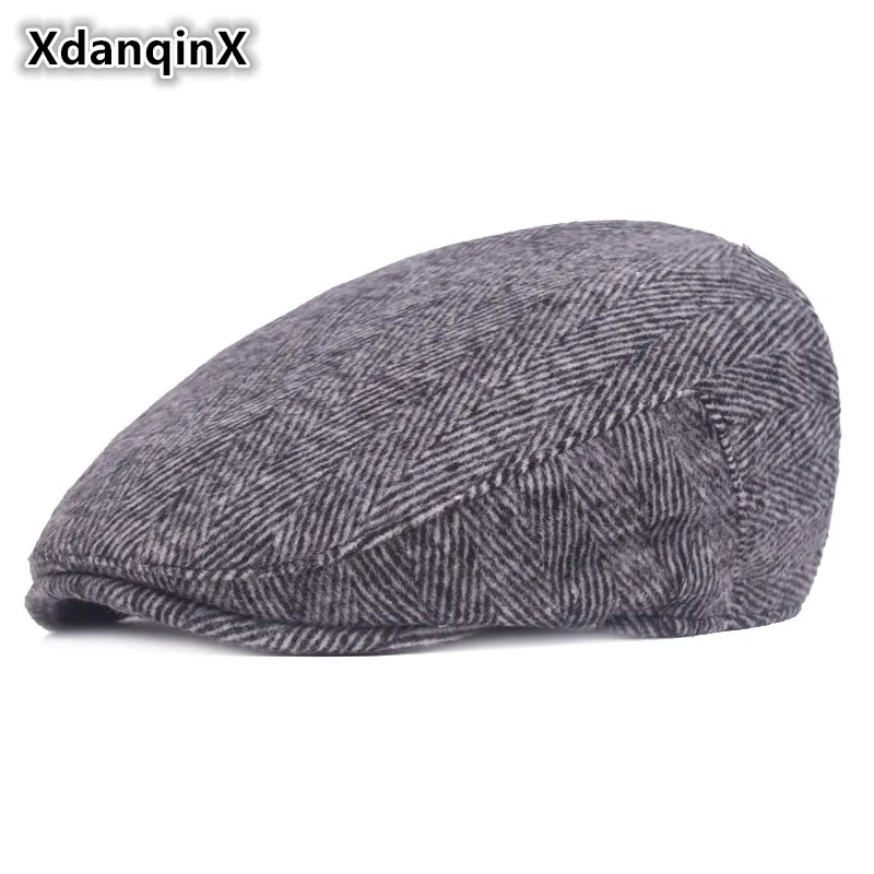 

XdanqinX 2019 New Style Adult Men's Winter Hat Fashion Simple Warm Berets Male Bone Brand Tongue Cap Dad's Caps Trucker's Hat