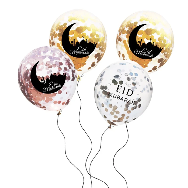 5 шт./пакет смешанные золотые конфетти EID MUBARAK воздушные шары Рамадан Eid украшения серебряный гелиевый баллон для мусульманских Eid вечерние воздушные шары