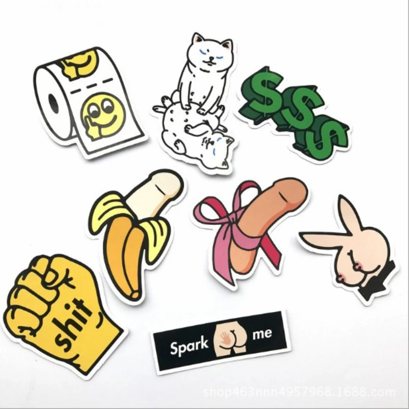 

8Pcs/Lot New Designs Sticker for Skateboard Laptop Bike Suitcase Phone Funny Waterproof Stickers Free Shipping