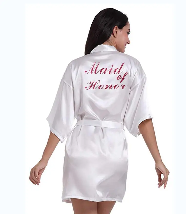 Women Satin Silk robes Gown Wedding Bride robe Bridesmaid Bridal robe HP002 AU