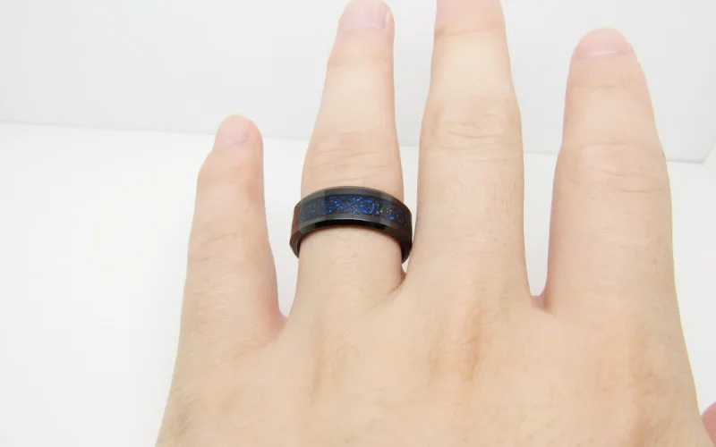 8 мм синий черный серебрение Кельтский Узел вольфрам карбида кольцо Обручальное ювелирные изделия ирландский Claddagh юбилей ювелирные изделия