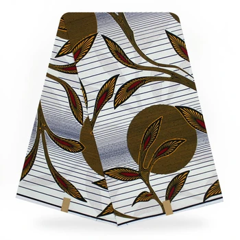 

100% Cotton White Real Wax Fabric Ankara For Dresses For Party Free Shipping 6 yards DF-296