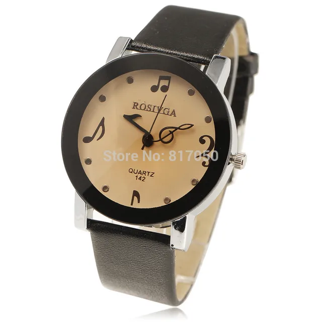 New luxury brand women dress watches music note dial brown glass qaurtz movement New luxury brand women dress watches music note dial brown glass qaurtz movement