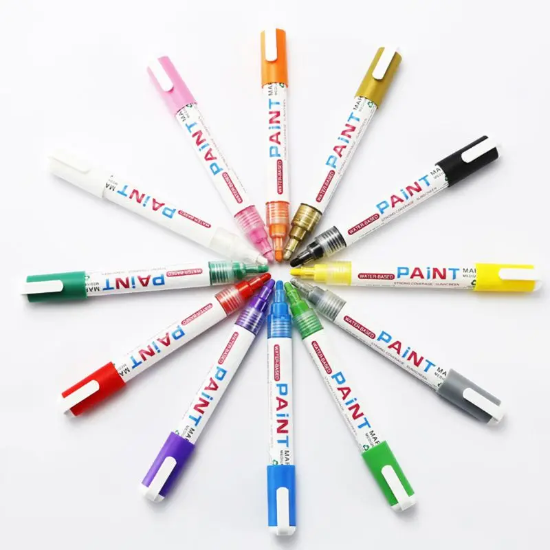 

Waterproof Permanent Paint Marker Pen For Car Tyre Tire Tread Rubber Metal Graffti Stationery 12 Colors