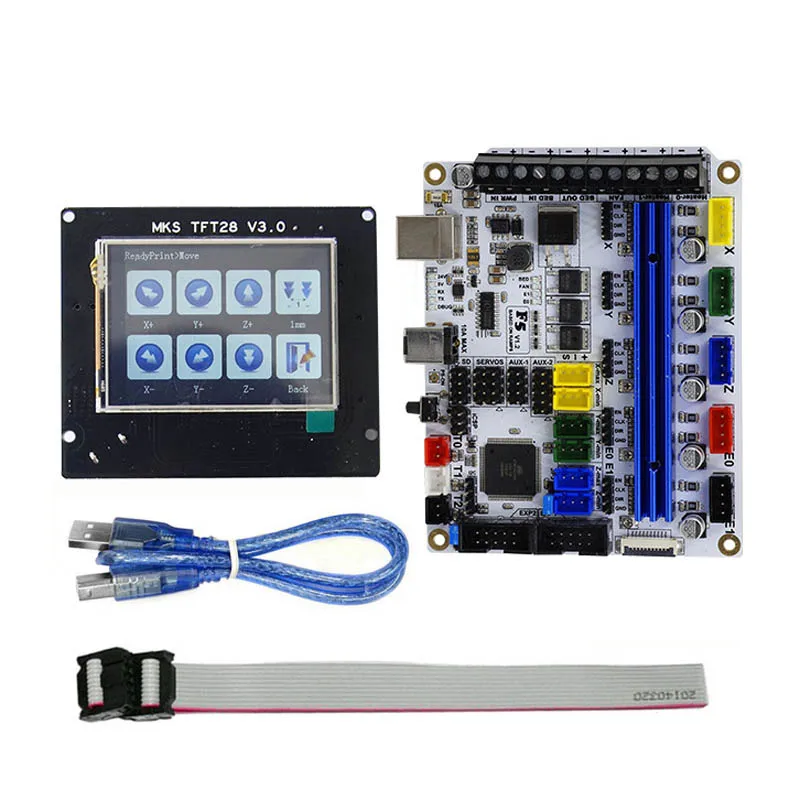 

3D Printer F5 V1.2 Motherboard MKS Controller Board with TFT28 2.8Inch Display Screen USB Cable Q99 DJA99