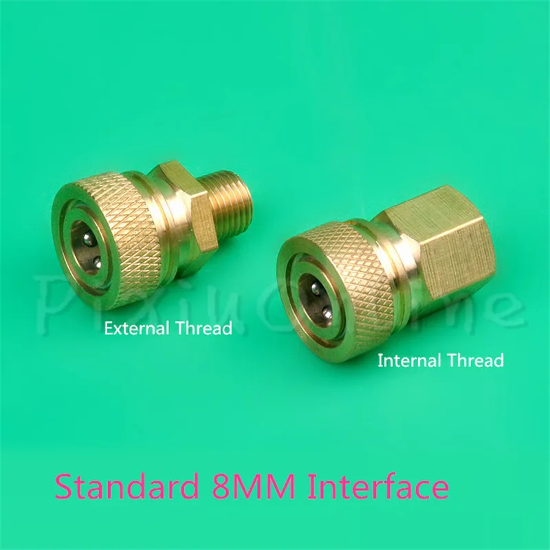 1PC ST051b Quick Coupling 8MM Interface Quick Connector Pure Brass Screw Thread M10X1 High Pressure Pump 30MPA Accessory Tool t8 zaxis screw couplings flexible square brass coupling for 3d printer