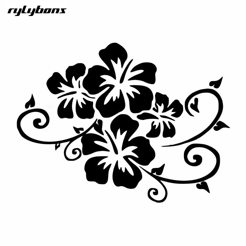 rylybons Funny 1Pcs body Car Sticker Anime 3D Flower design Bumper Decoration Accessories window vinyl Stickers and Decals | Автомобили и