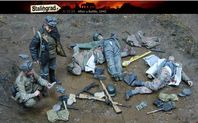 1 35 scale ww2 after a battle 1945 two russians and three german