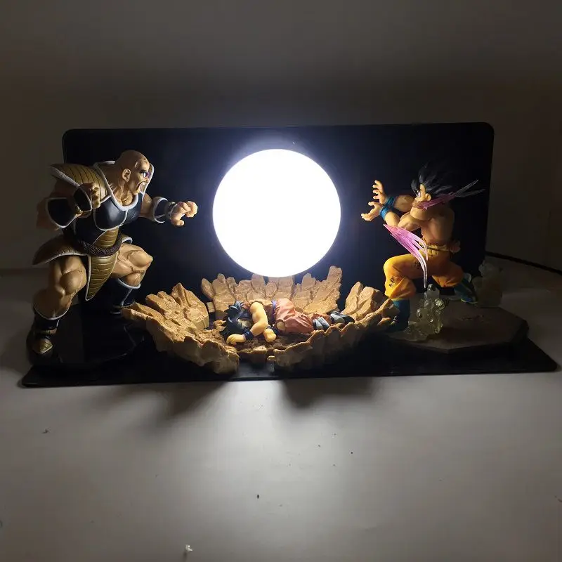 Dragon Ball трех человек модель бомбы Luminaria светодиодный свет ночи праздник подарок номер декоративные светодиодные лампы в ЕС США Plug