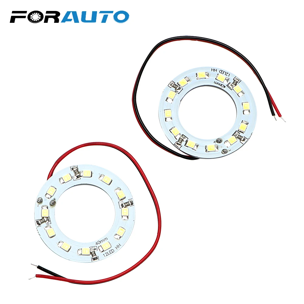 

2Pcs/Set Auto DRL Lamp Car Headlight DC 12V LED Daytime Running Light Car-styling 40MM Angel Eye Car Light 12SMD 1210 3528