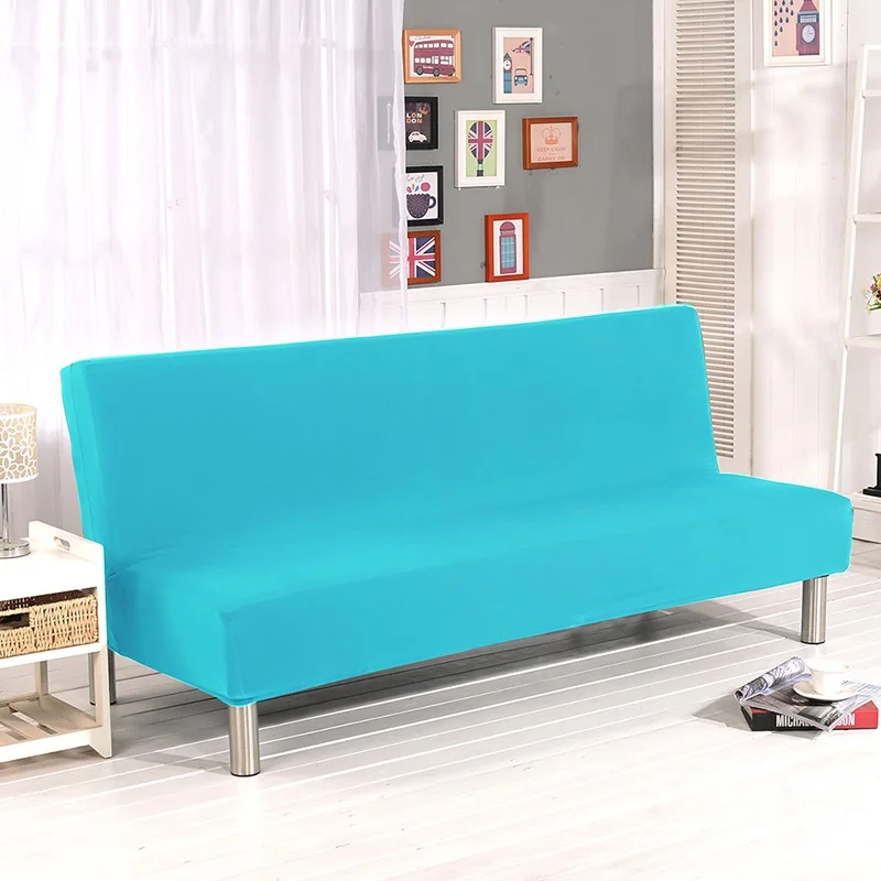 Современный полиэфирный чехол для дивана, складной чистый цвет, эластичный чехол для дивана для гостиной, гостиной, много цветов на выбор - Цвет: sky blue