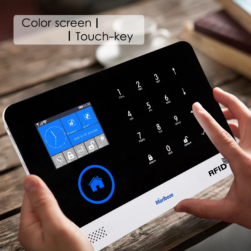 Marlboze EN RU ES PL DE tarjeta RFID DE Control remoto con sistema DE alarma WIFI GSM GPRS inalámbrico DE seguridad para el hogar brazo desarmar