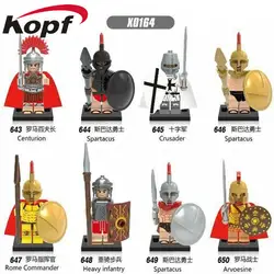 Одна распродажа Building Block Centurion Crusader герой Спарты с пластик мыс средневековой модели кирпичи цифры игрушечные лошадки для детей X0164