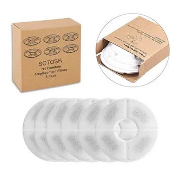 

6 Pcs/bag Automatic Water Dispenser Carbon Filters Replacement Pet Fountain Filters for Cat Dog 14*1.3CM