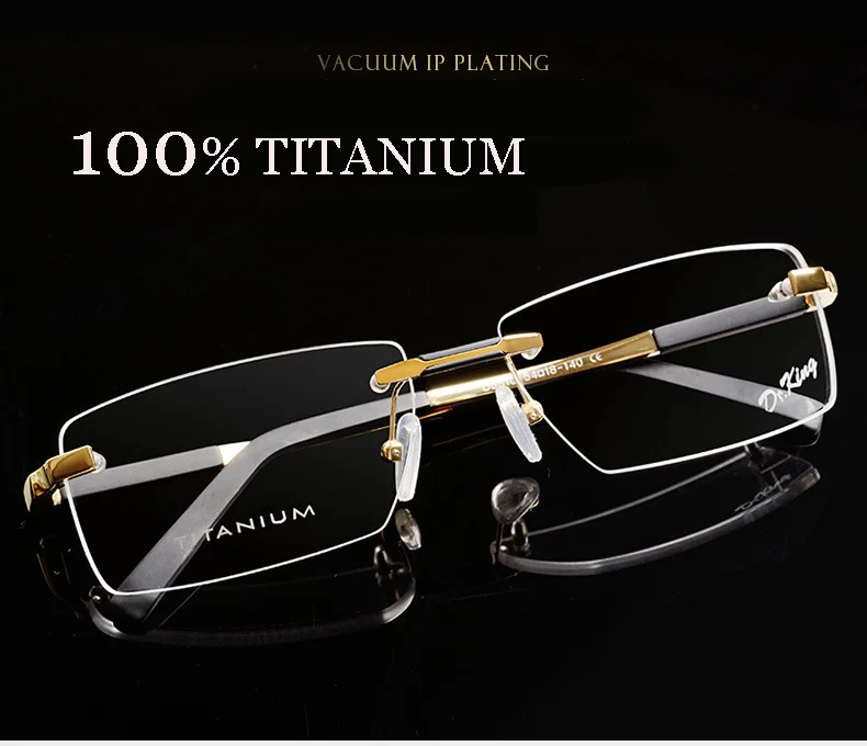 Titanium font b eyeglasses b font font b rimless b font oculos de sol fashion brand