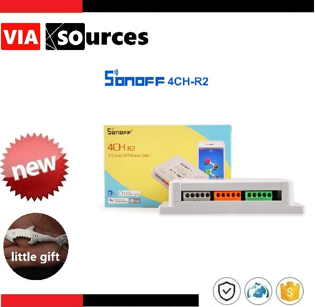 

Sonoff 4CH R2 4 Channels 2.4G Wifi Smart Switch Remote Control Smart automation modules for Home Appliances 10a 220v 433MHz