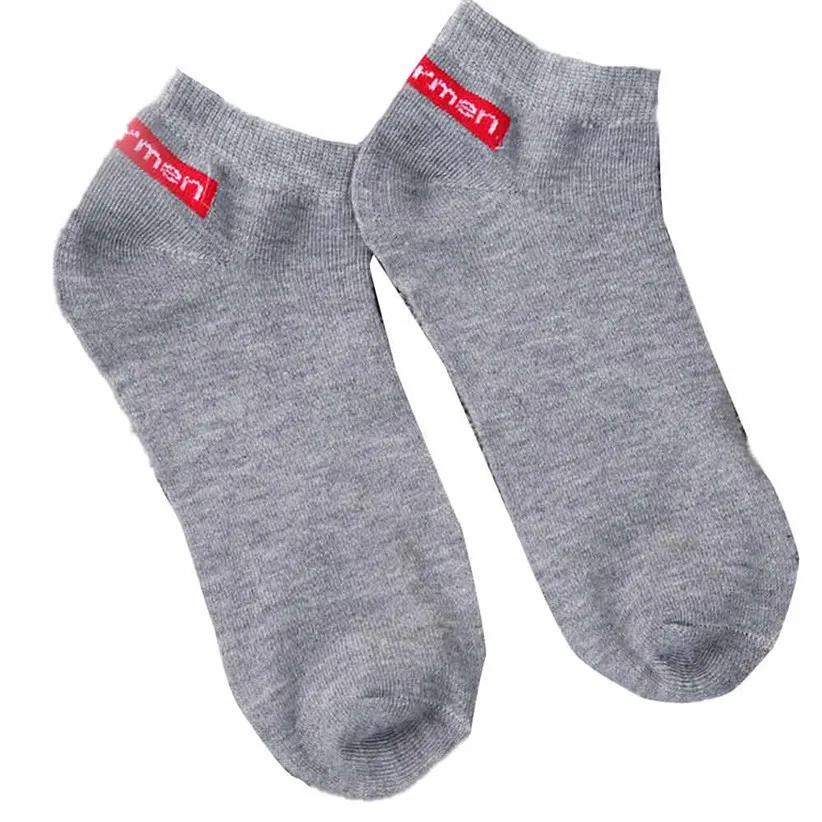 Носки Chamsgend, 1 пара, унисекс, удобные, с буквенным принтом, короткие, по щиколотку, хлопковые носки для женщин и мужчин, 80125 - Цвет: GY