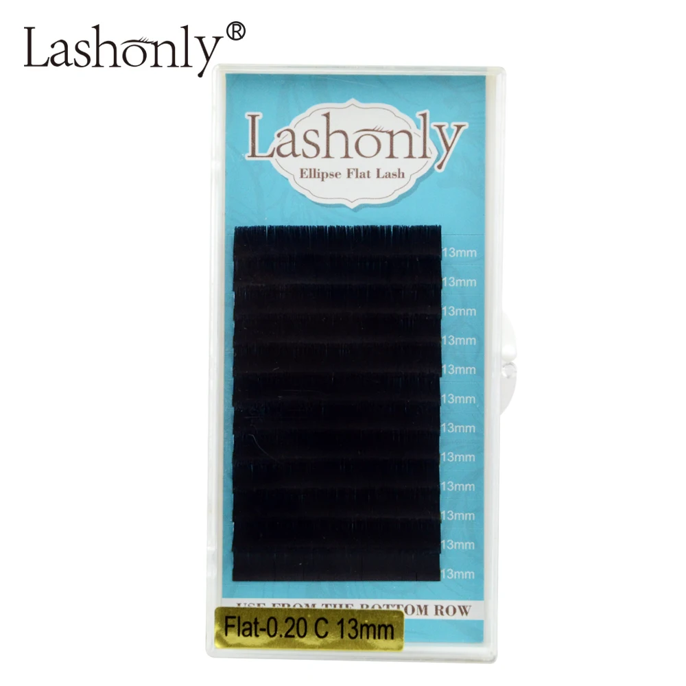 

New Matte Flat Ellipse Eyelashes Extensions Split Tips Ellipse Shaped Soft Light False Ellipse Eyelashes