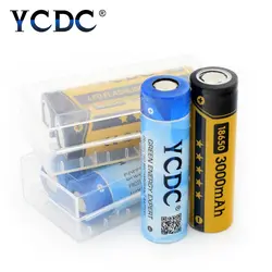 YCDC поле 4 шт. 18650 3,7 В 3000 мАч 20A литий-ионный Перезаряжаемые 18650 батареи для power bank электронной сигареты фонарик батарея + Батарея случае