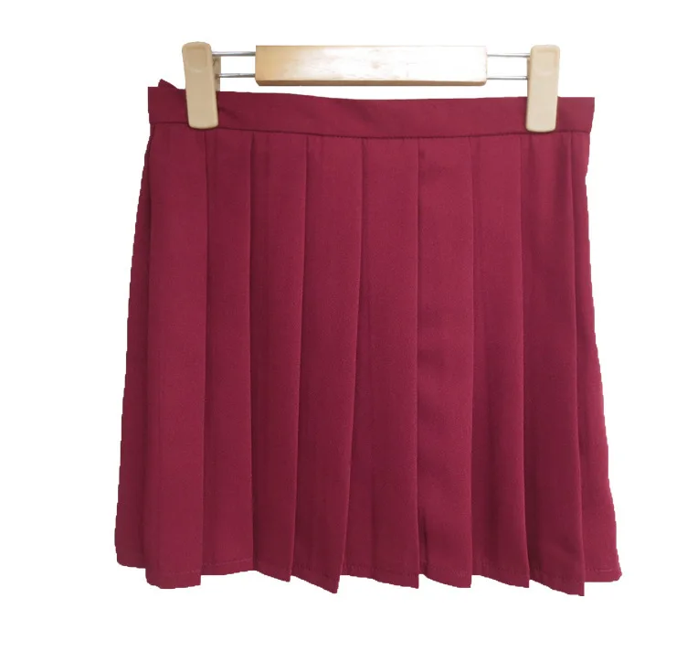 Милая Классическая плиссированная юбка для школьницы в японском стиле каваи; цветная юбка для костюмированной вечеринки с завышенной талией; школьная форма; юбка - Цвет: Red