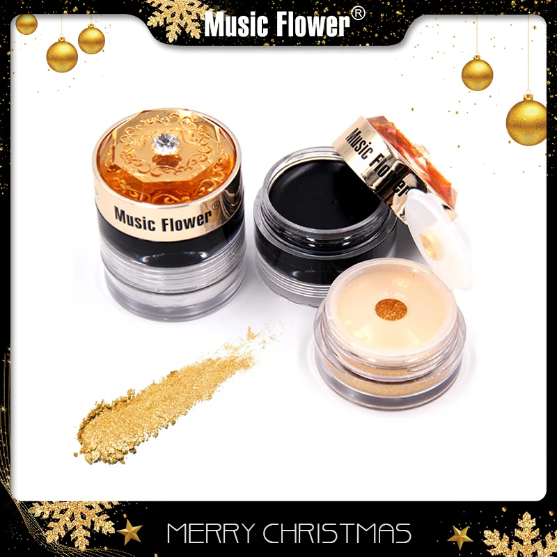 

Music Flower 2 in 1 Fascinated Eyebrow & Eyeliner Cream with Makeup Brush 24 Hours Long Lasting Waterproof Eye Liner Women