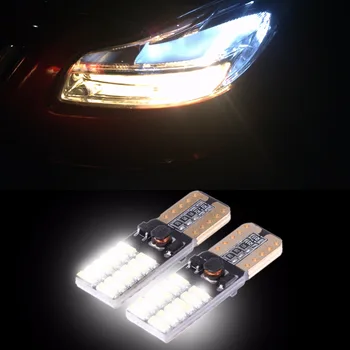 

4Pcs No Flicker/Strobe Smart Power IC LED Corn Bulb High Lumen 4014 SMD W5W 194 147 12volts long LifeSpan LED lamp Spot light