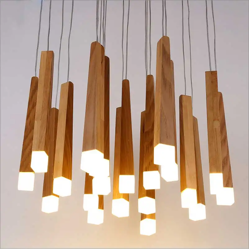 Nordic style wooden chandelier modern personalized decoration simple
